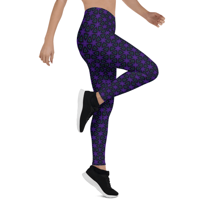 Celestial Geo Star Women's Leggings – Purple & Blue Modern Design product image (2)