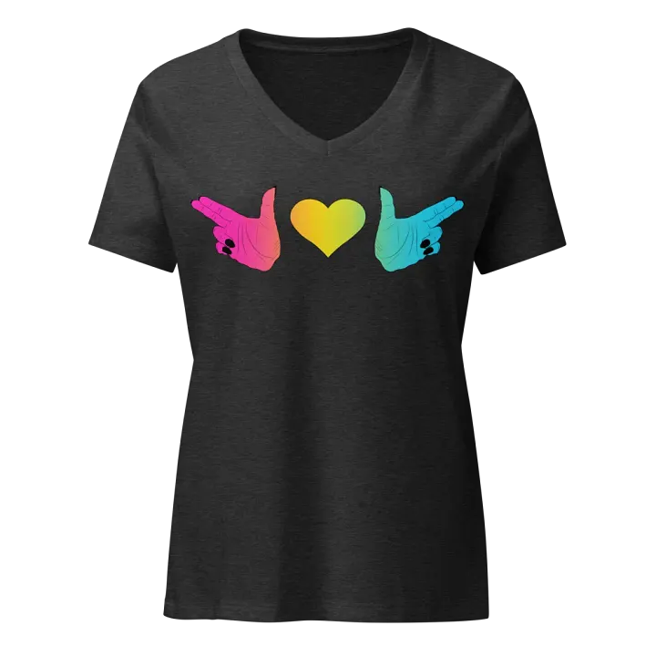 Finger Guns (pan flag) V Neck product image (3)