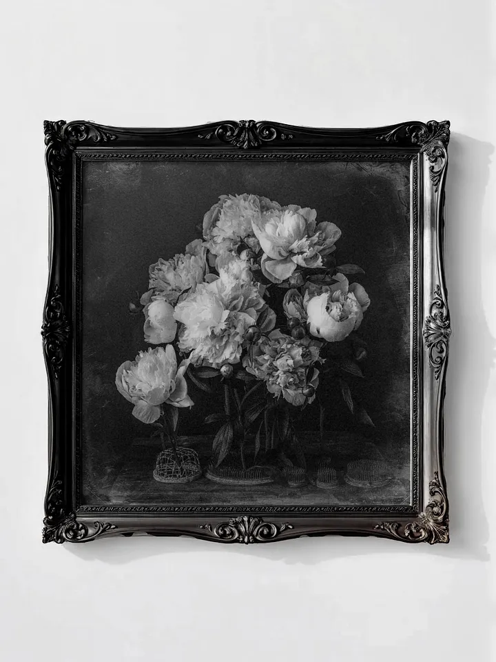 Spring Peonies II, Vintage Black & White Square (Printable) product image (1)