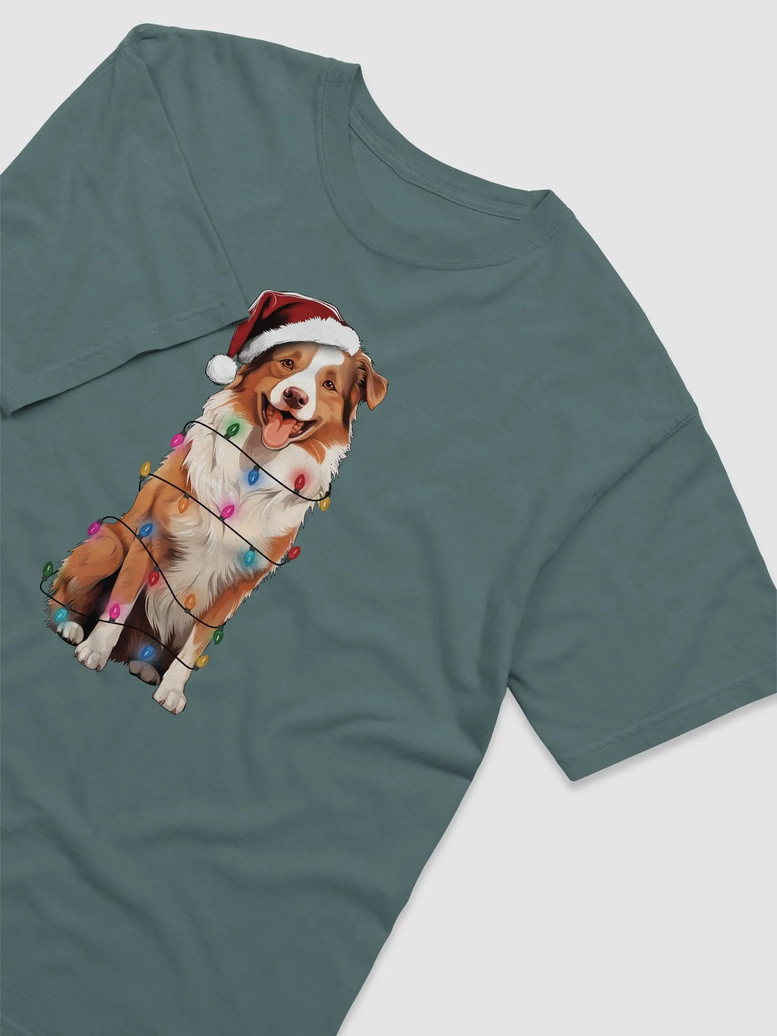 Funny Australian Shepherd(Red) Christmas T-Shirt product image (6)
