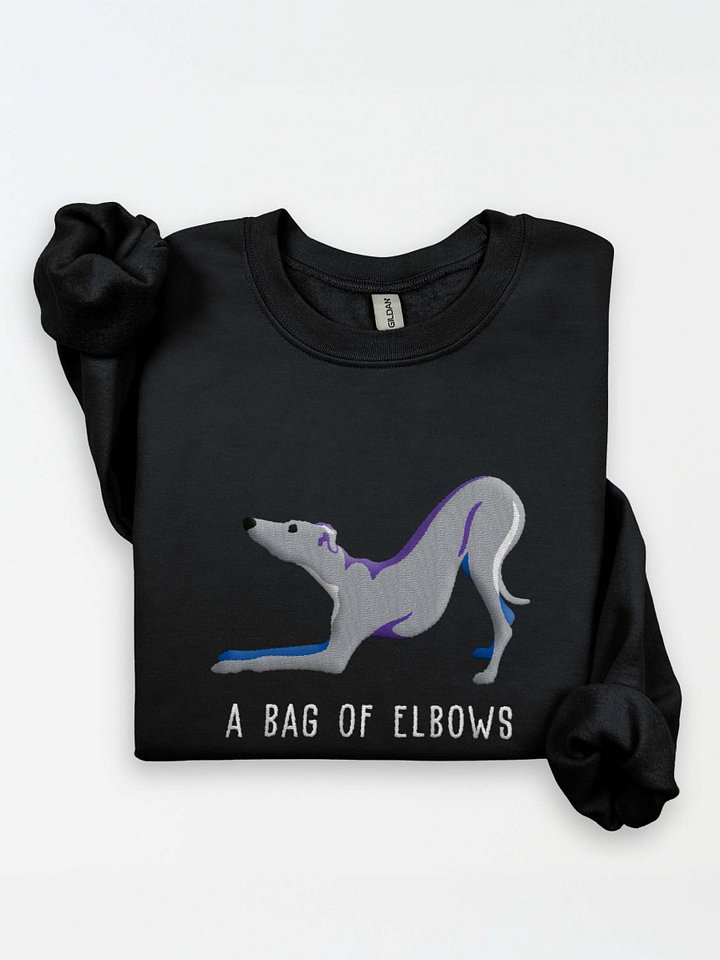 A Bag of Elbows Sweatshirt (Embroidered) of an Italian Greyhound(Blue) product image (1)