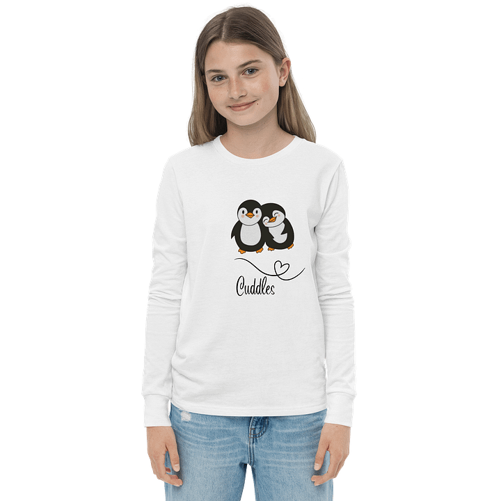 Cuddles Penguin Youth Long Sleeve Tee product image (1)