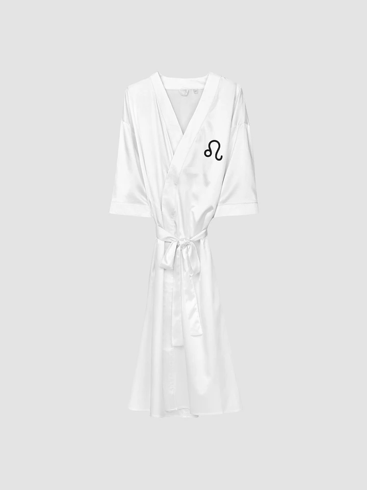 Leo Black on White Satin Robe product image (1)
