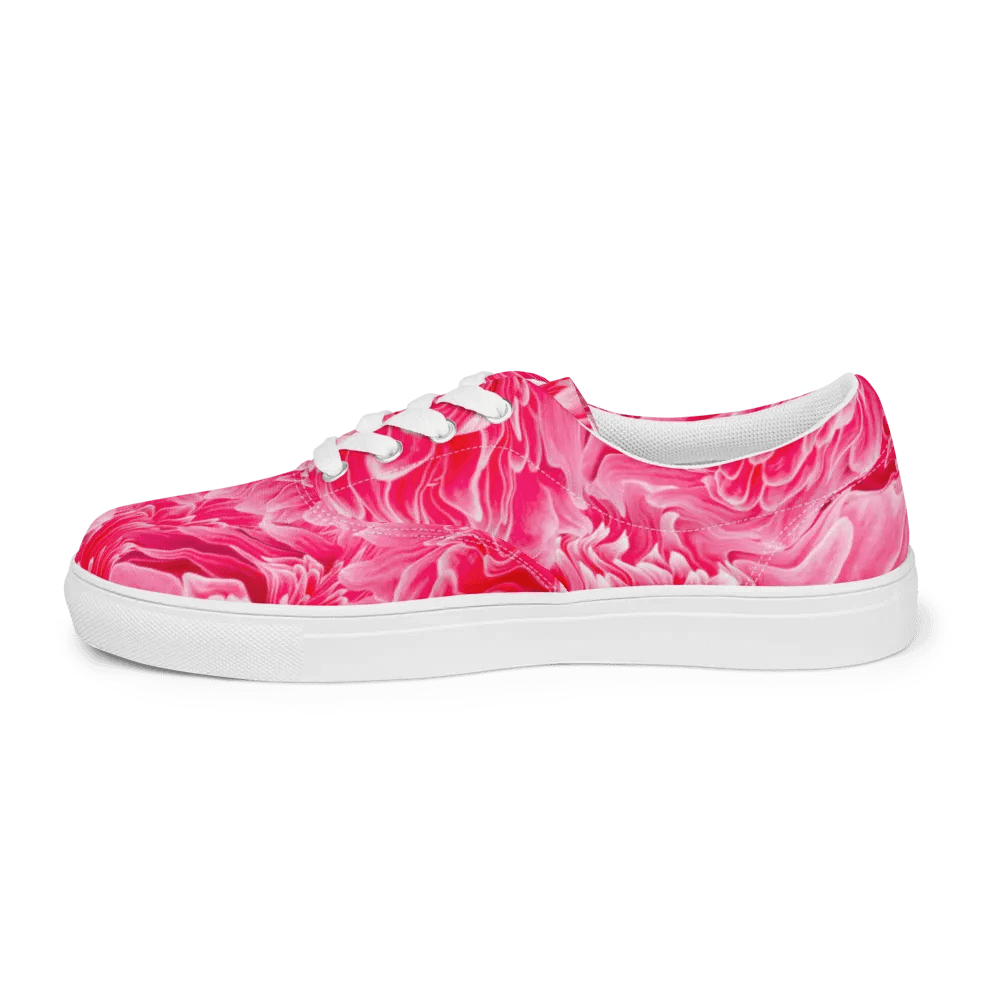 'Raspberry waves' Women's Lace-Up Canvas Shoes product image (9)