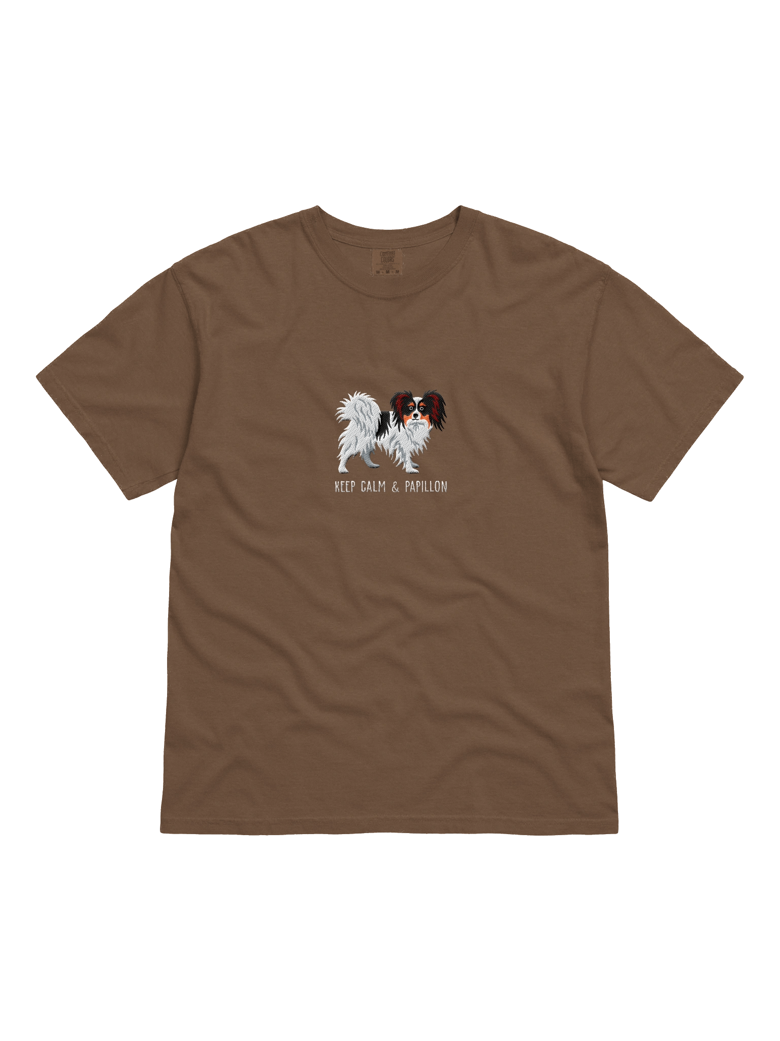 Keep Calm & Papillon T-Shirt(Embroidered) of a Papillon(Tricolor) product image (11)