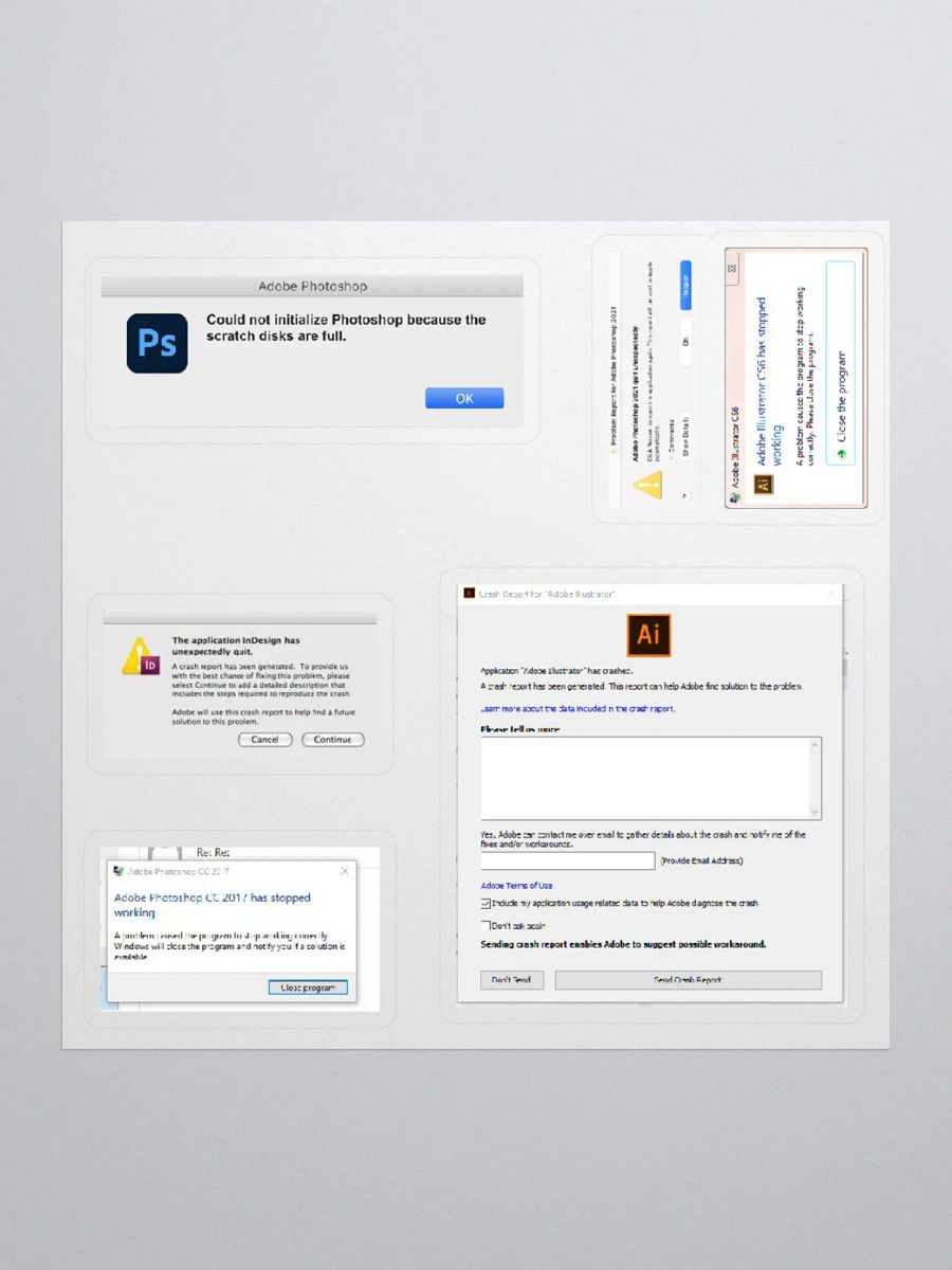 Adobe Crashed Stickers product image (1)