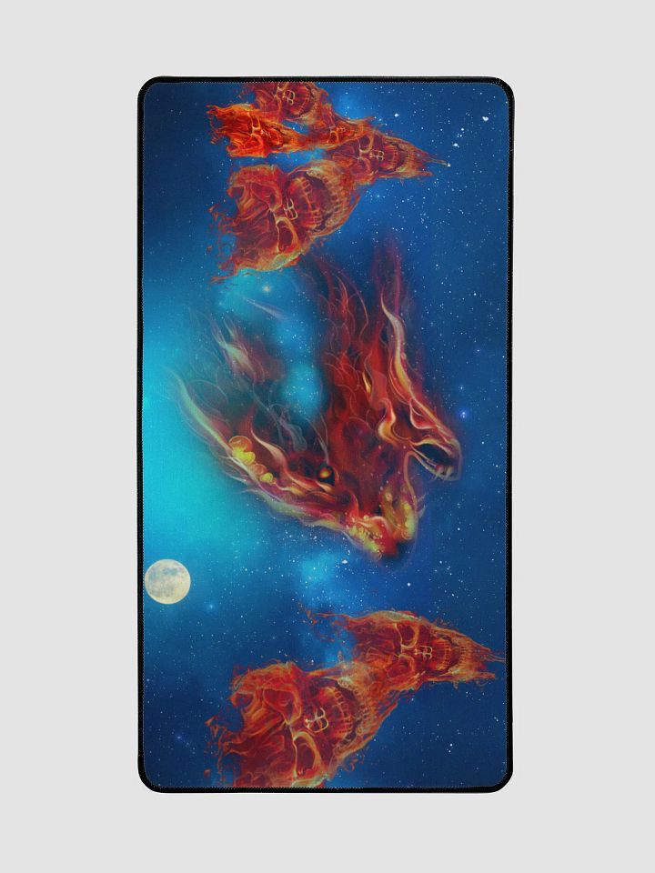 Flaming Wolf and Skulls Desk Mat product image (2)