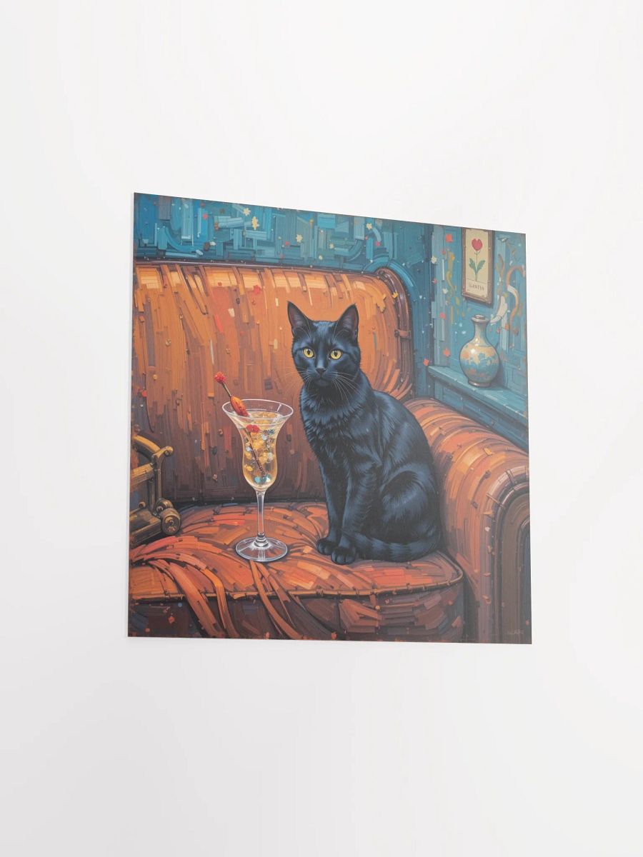 BLACK CAT ON COUCH NEXT TO MARTINI product image (12)