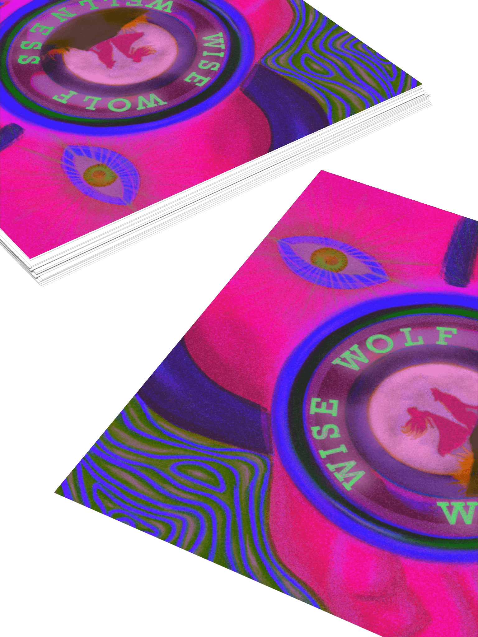 Wise Wolf Wellness Podcast Cover Art Kiss Cut Stickers product image (12)