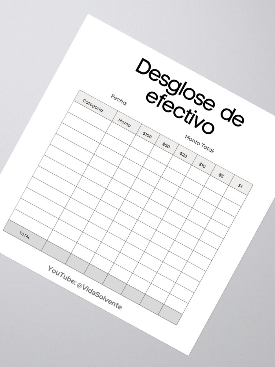 Pegatina troquelada con desglose de efectivo product image (2)