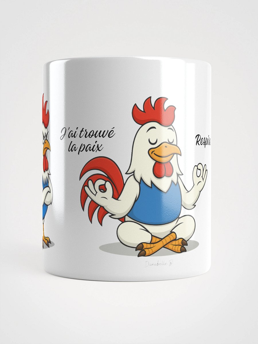 Mug Blanc, Coq Zen - J'ai trouvé la paix et Respire - Cadeau Humour Français Zen product image (3)