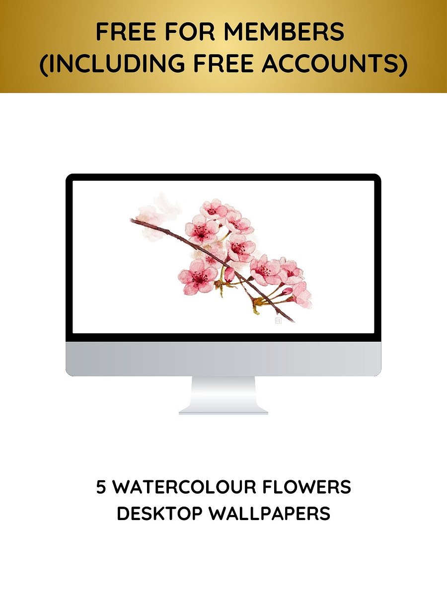 Watercolour Flowers Desktop Wallpapers product image (1)