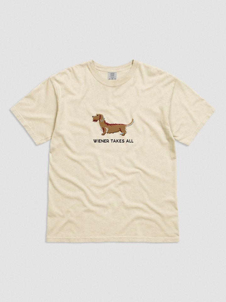 Wiener Takes All T-Shirt(Embroidered) of a Wirehaired Dachshund(Tan) product image (51)