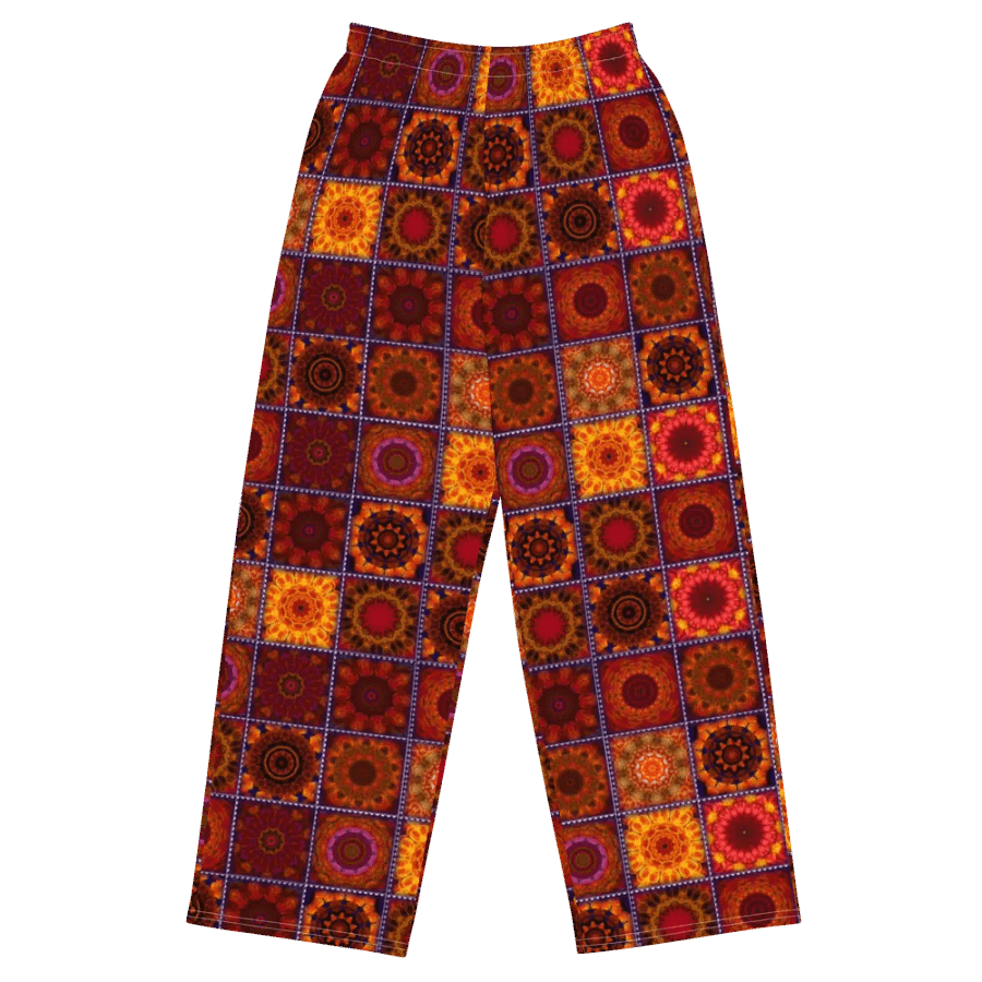 Orange Crazy Quilt Wideleg Pants product image (1)