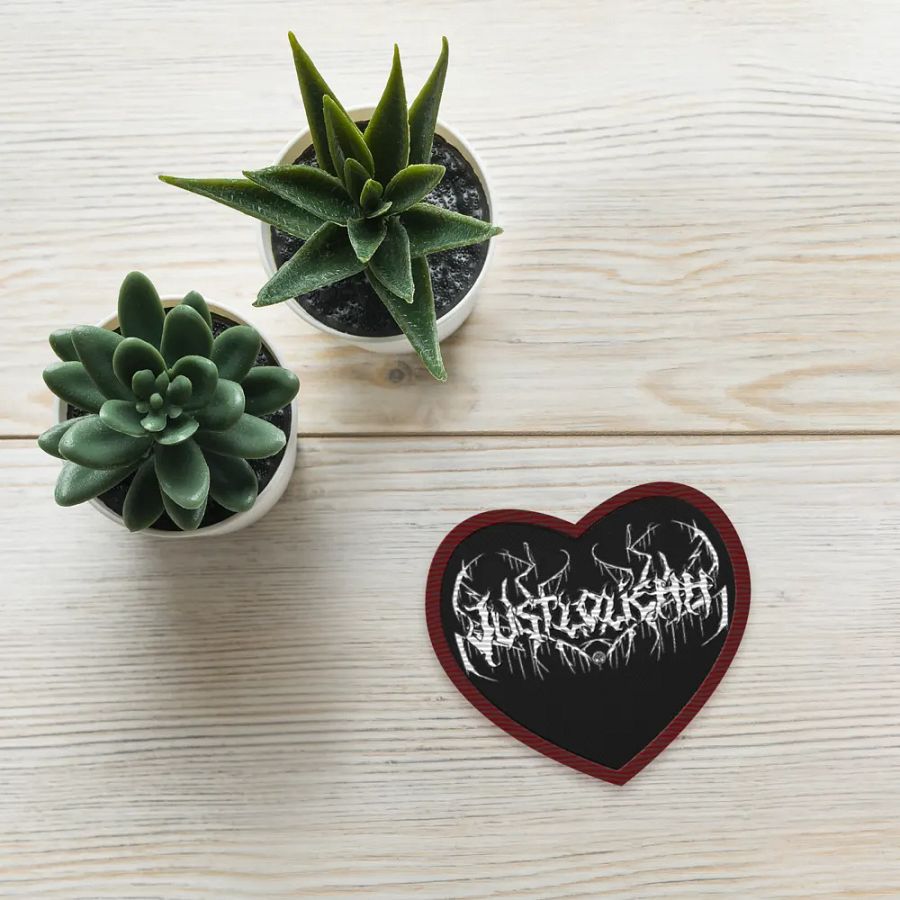 Justloliehh metal logo White PATCH Heart product image (4)