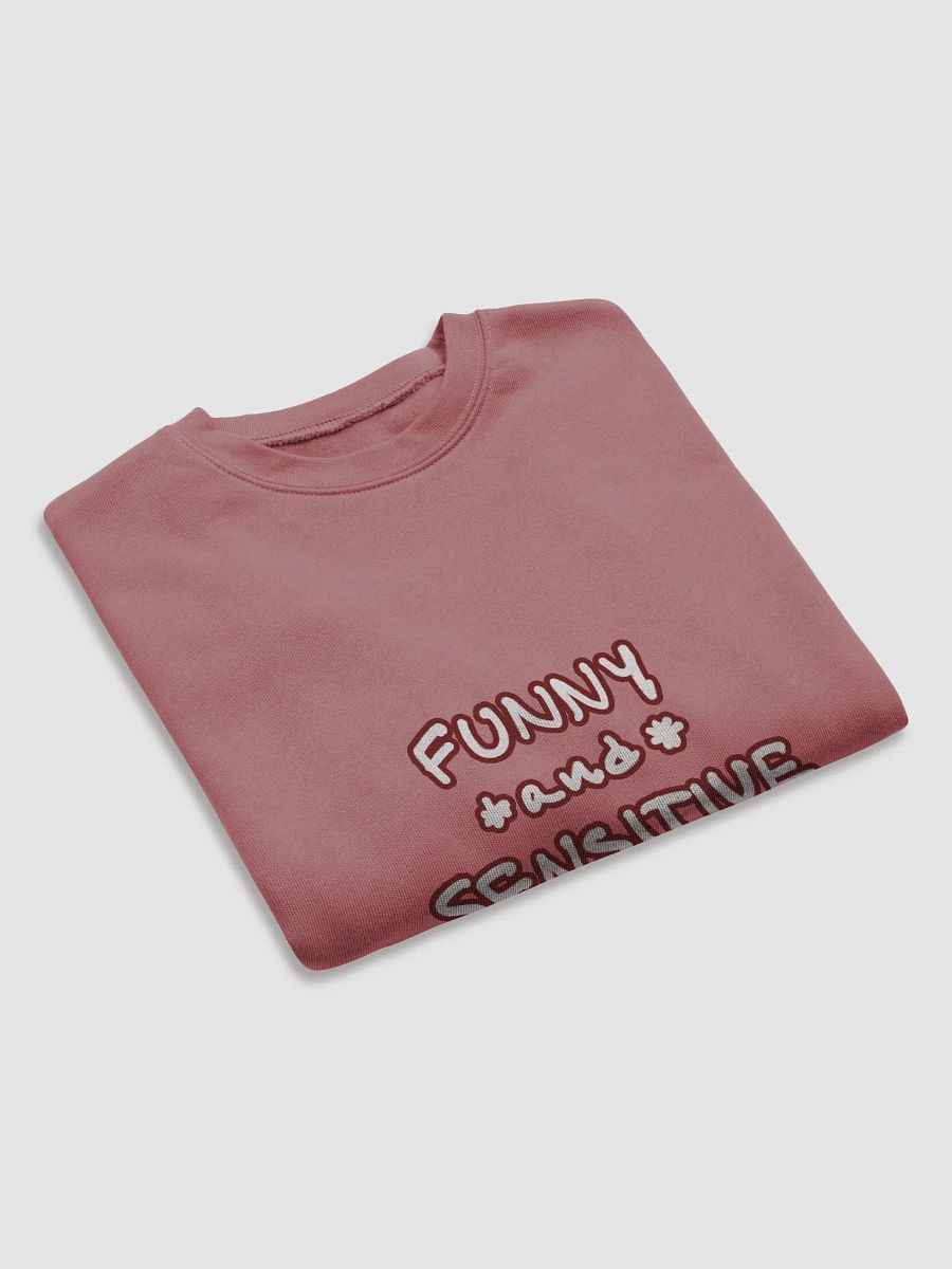 FUNNY *and* SENSITIVE (lined design, #6D1616) women’s fleece crop sweatshirt product image (23)