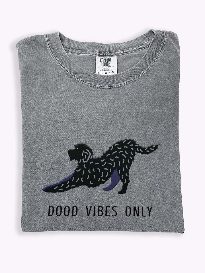 Dood Vibes Only T-Shirt(Embroidered) of a Labradoodle(Black) product image (1)
