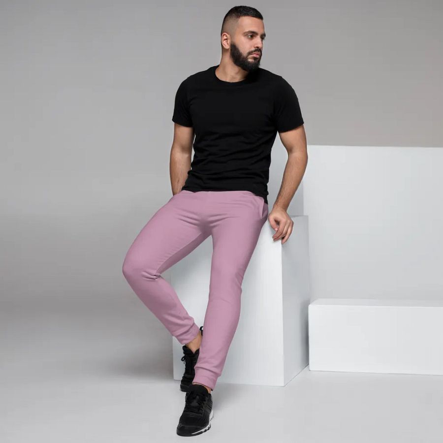 Plain Lilac Purple Soft Summer Recycled Polyester Premium Men's Joggers by Treasure Pie product image (7)