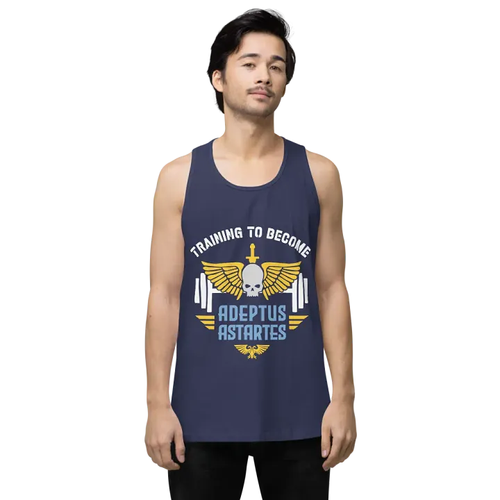 raining to Become Adeptus Astartes Men's Premium Gym Tank Top | Warhammer 40K Workout Style product image (15)