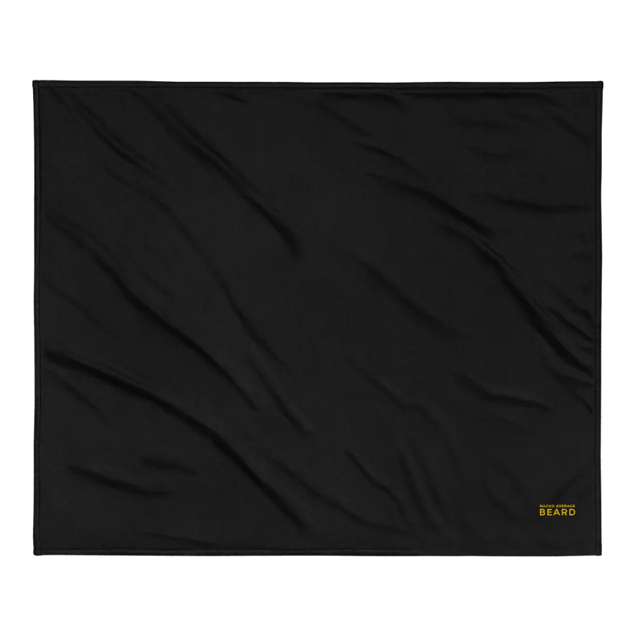 Nacho Average Beard Embroider Sherpa Blanket (Black/ Gold) product image (2)