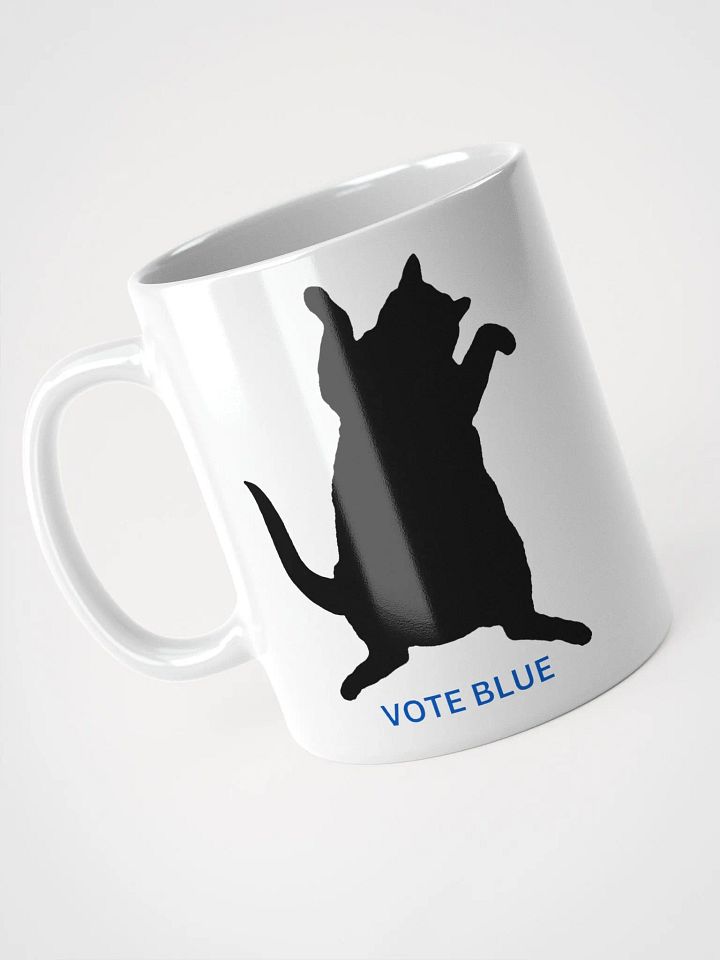 Demeowcracy Dancing Democrat Cat Vote Blue Mug product image (2)