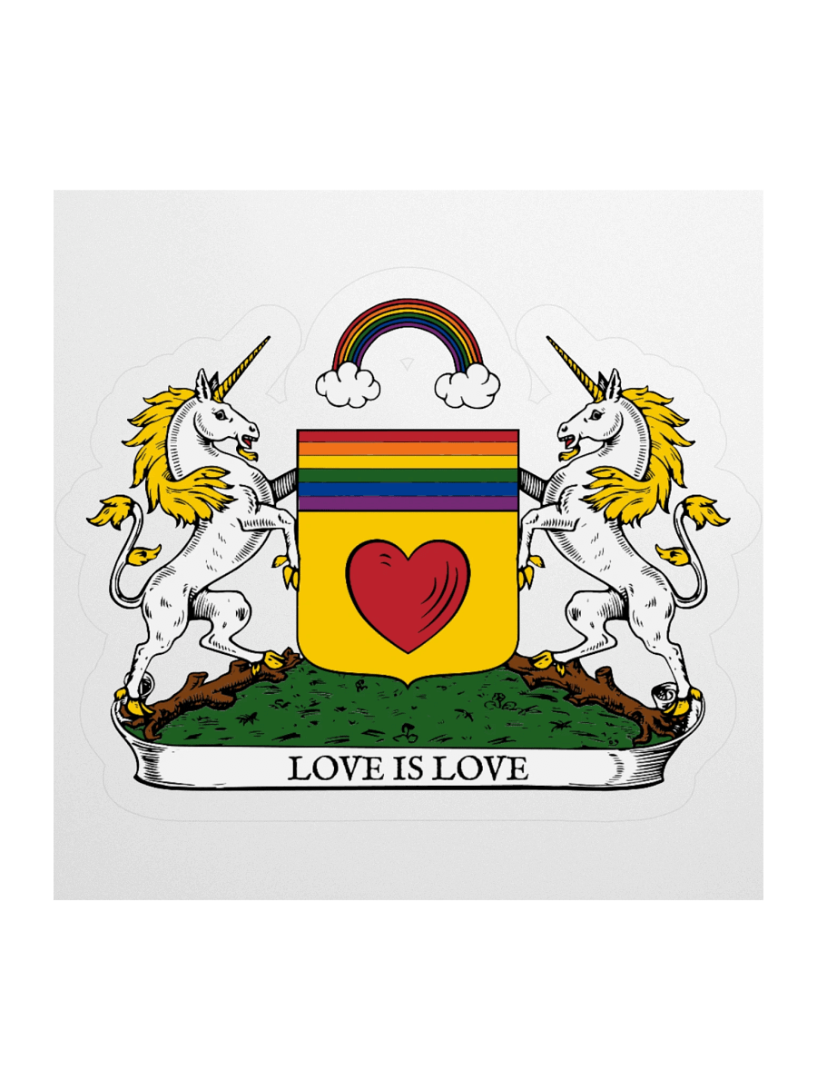 Love Is Love Unicorn Kiss Cut Sticker product image (1)