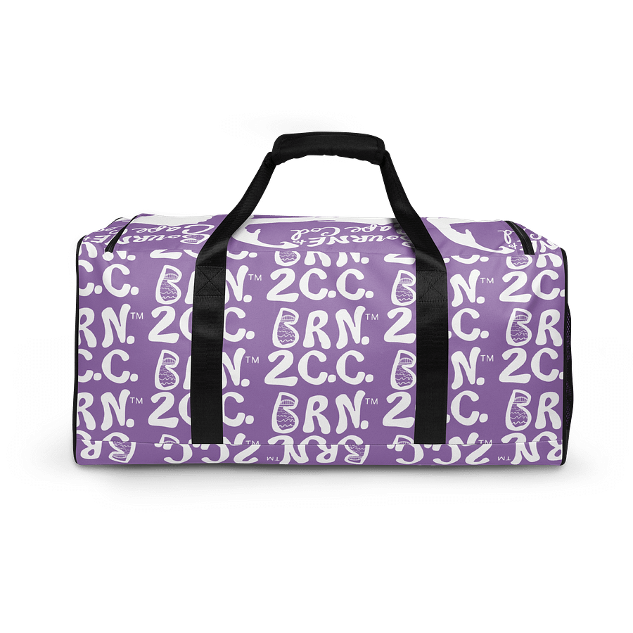 BOURNE to Cape Cod™ | Duffle Bag | BRN.2C.C.™ | Coastal Gym & Travel Gear | 22" All-Over Print Weekender | White Logos on East Side Lavender product image (4)
