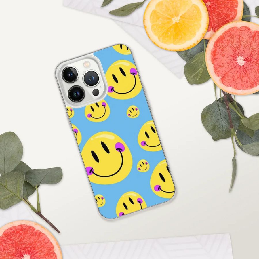 Smiley Faces Blue iPhone Case product image (12)