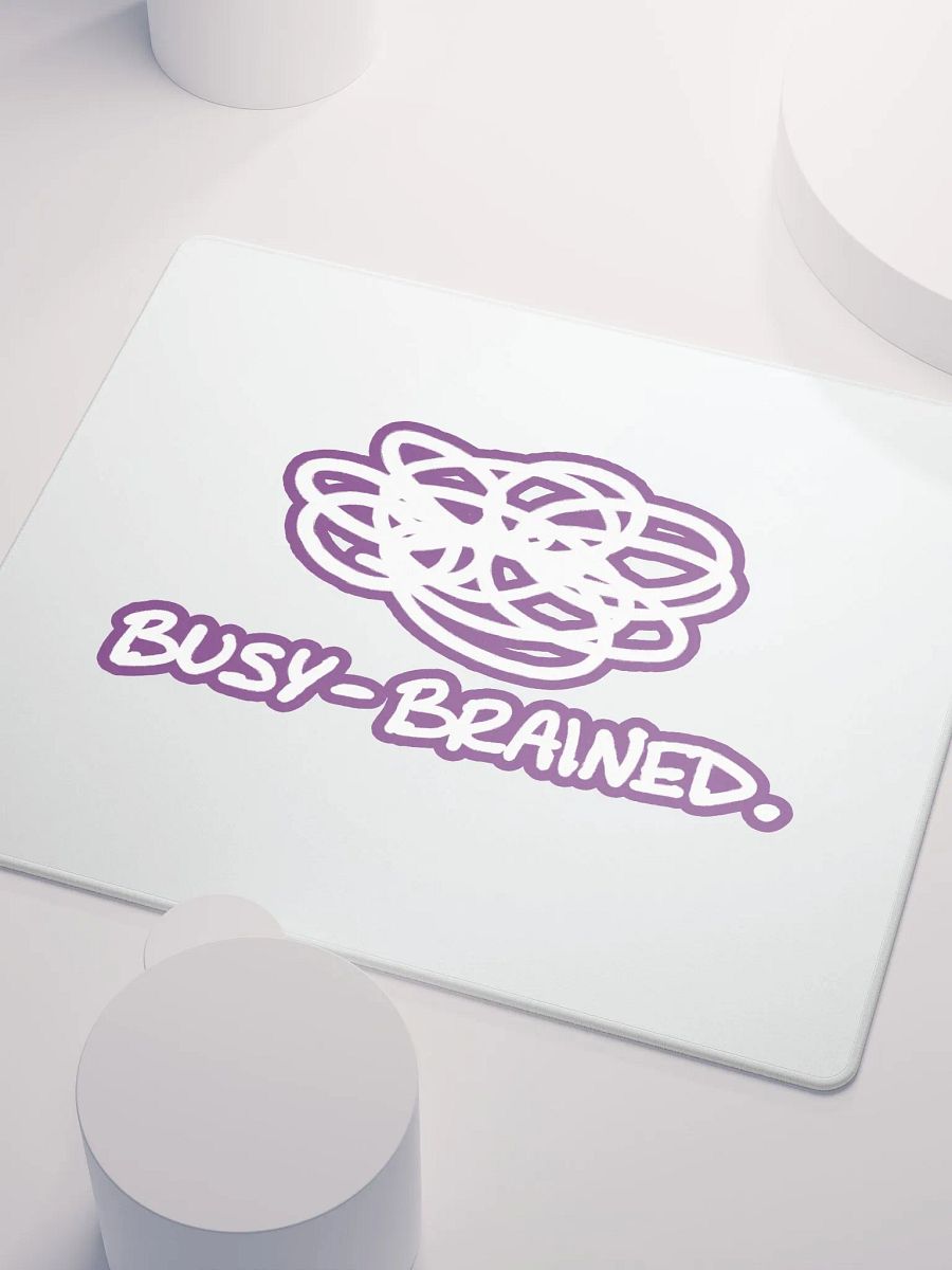 BUSY-BRAINED (lined design, #763D7D) mouse pad product image (3)