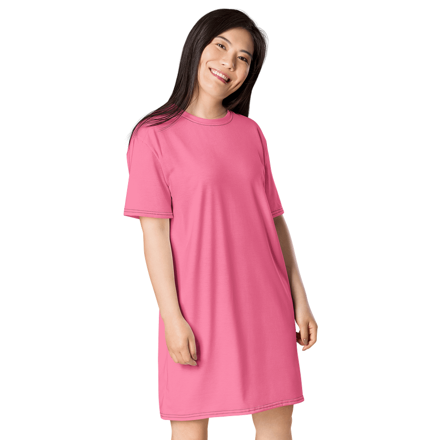 Oversized T-Shirt Dress - Playful Tickle Me Pink, Sizes 2XS-6XL product image (4)