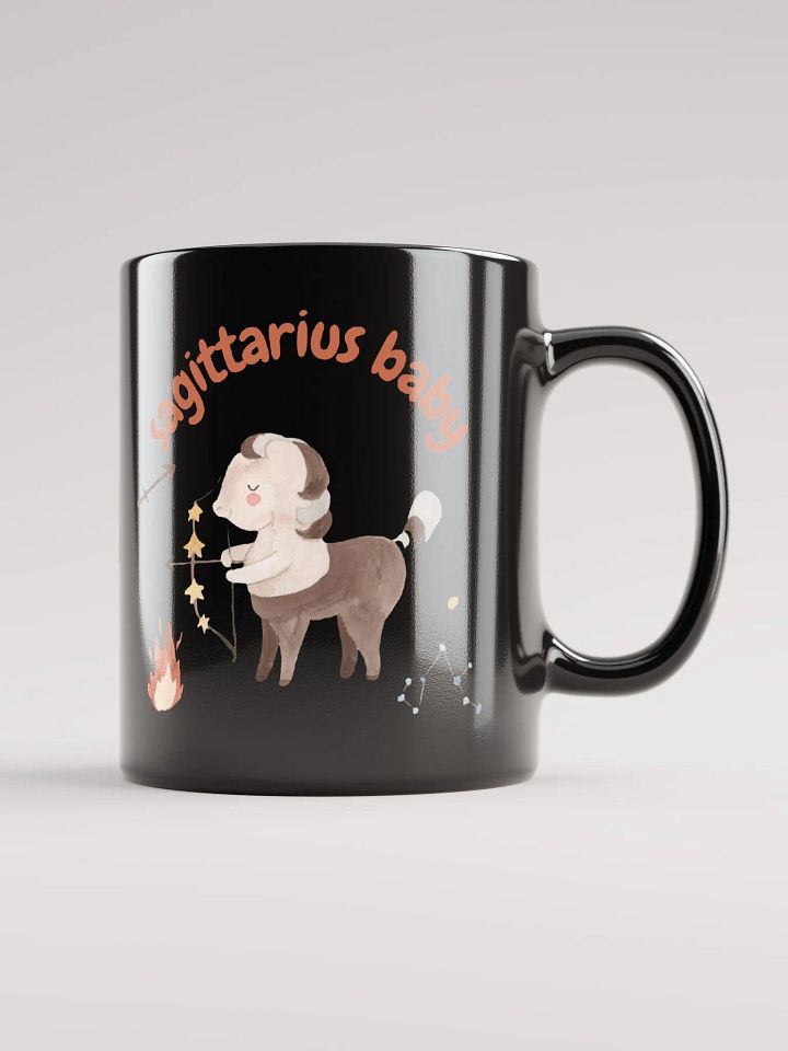 Sagittarius Baby November 22 – December 21 BLACK GLOSSY MUG Baby Gift, New Baby Gift, Fun Astrology Gift product image (2)