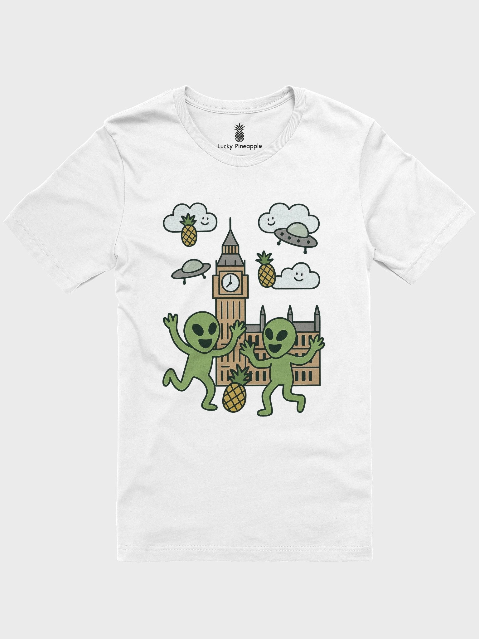 Martians Take London! Roswell Aliens at Big Ben Unisex T-Shirt product image (1)