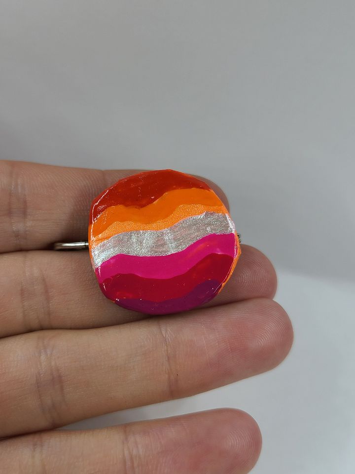 lesbian pride bottle cap pin product image (2)