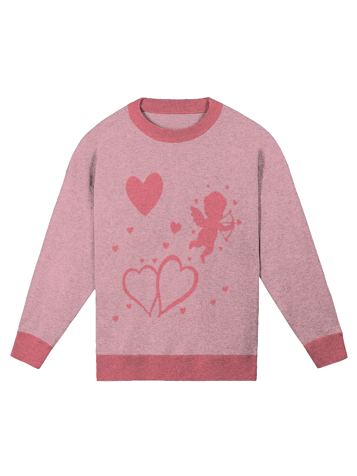 Cupid & Hearts Relaxed Jacquard Sweater – Romantic Knit Pullover for Valentine’s Day product image (2)