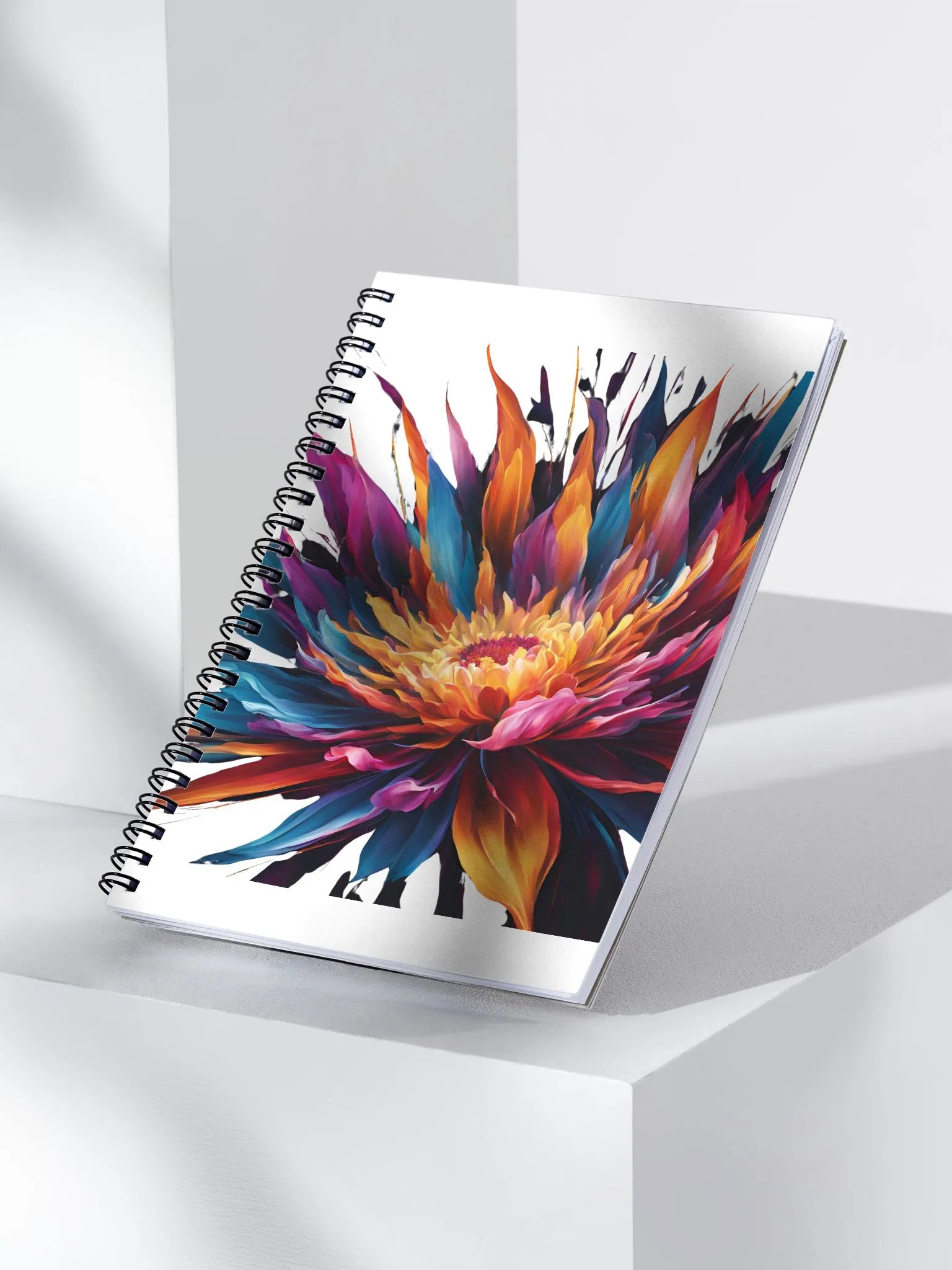 Burst of Colors - Multicolored Floral Design Spiral Notebook product image (3)