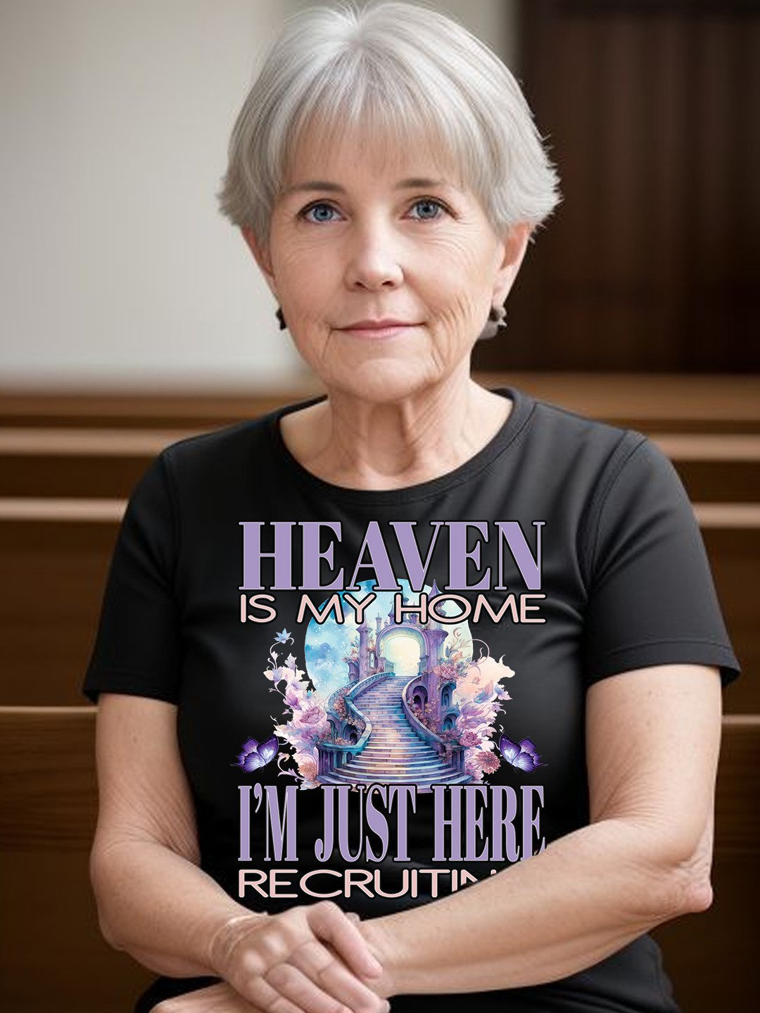 Religious Heaven Is My Home I'm Just Here Recruiting Christian God Jesus Angels Lord T-Shirt product image (1)