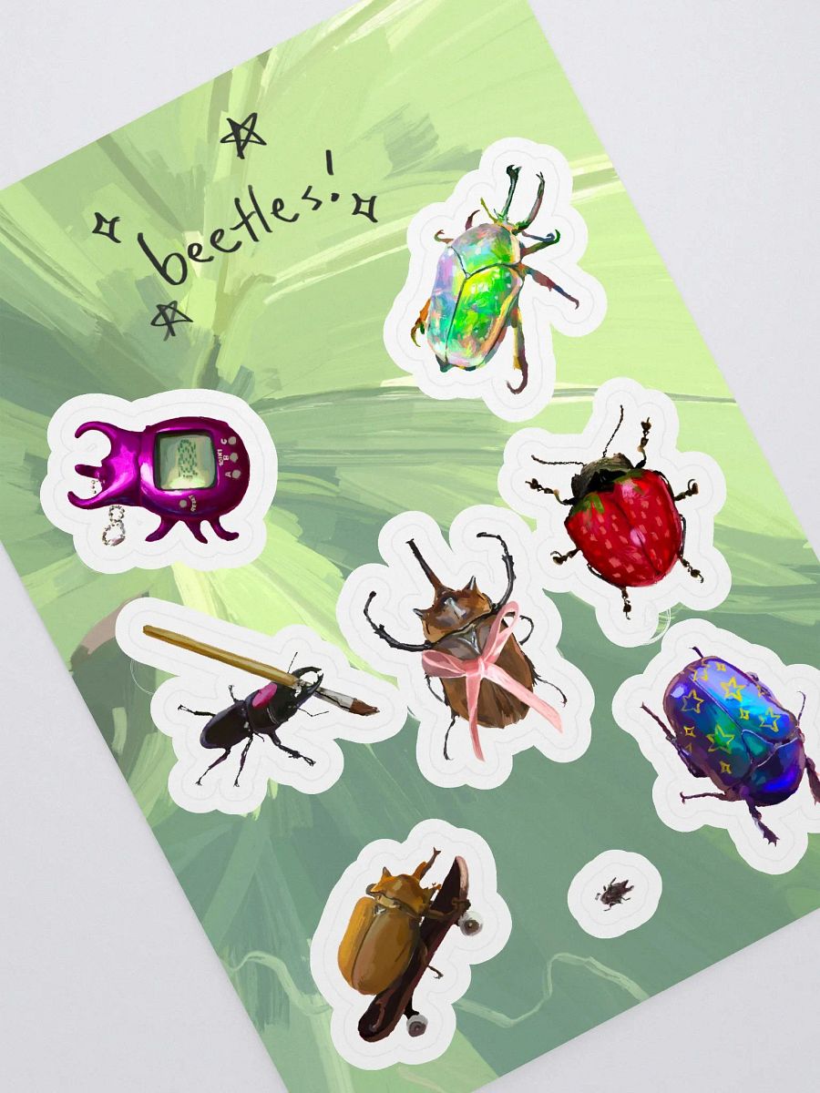 Beetles Art Vinyl Sticker Sheet product image (2)