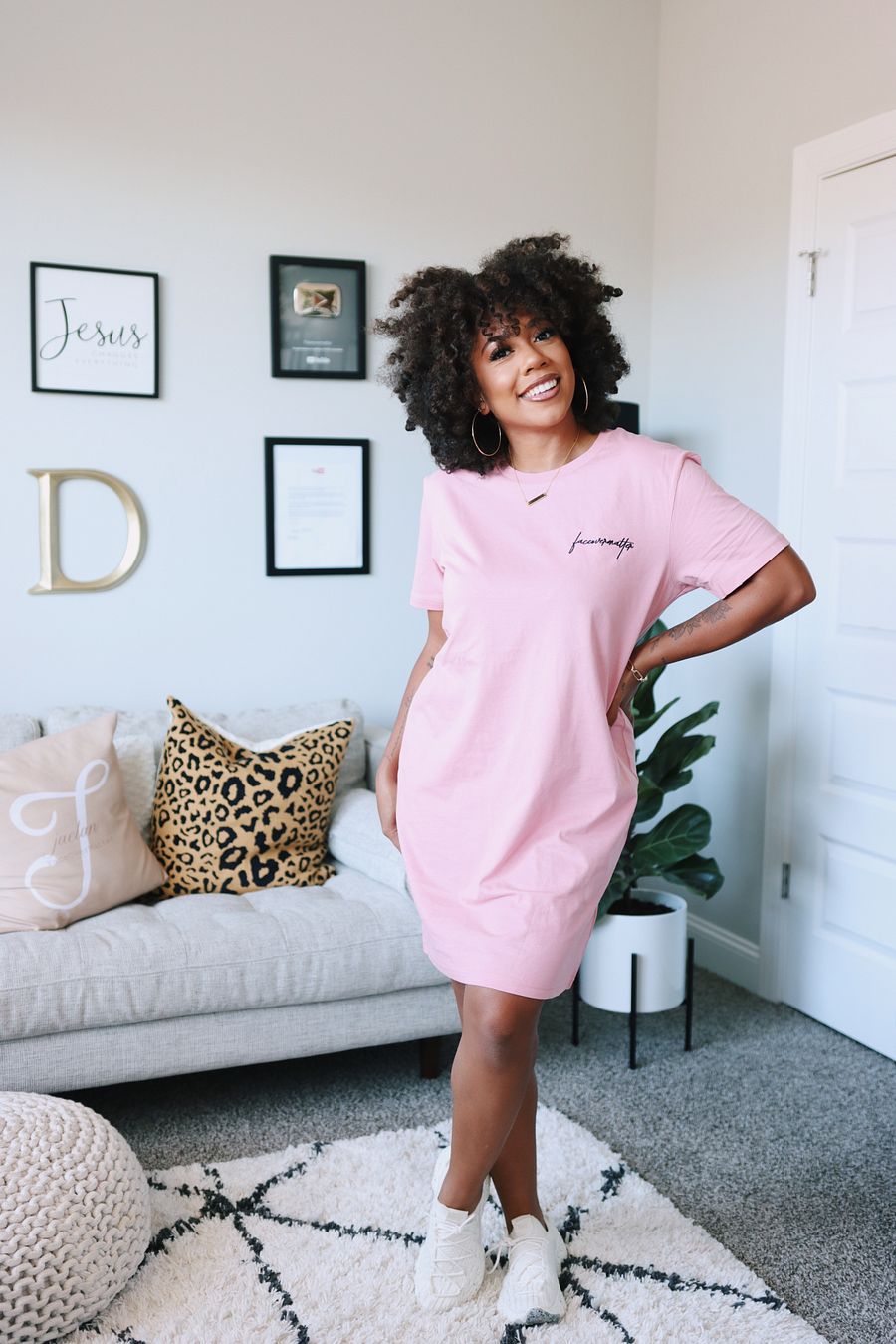 Faceovermatter T-Shirt Dress (Canyon Pink) product image (5)