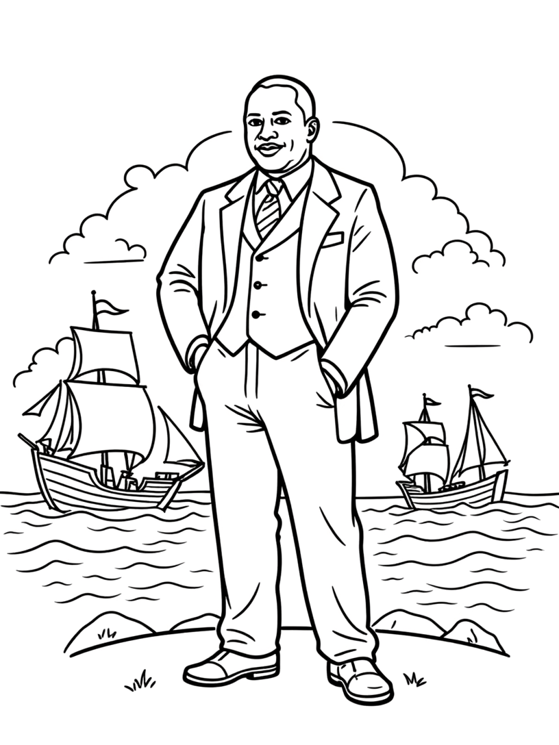 NewColor My Hero: Little Marcus Garvey's Jamaican Adventure: A Brave Boy's Journey to Becoming Jamaica's First National Hero- Colouring book Digital Product product image (4)