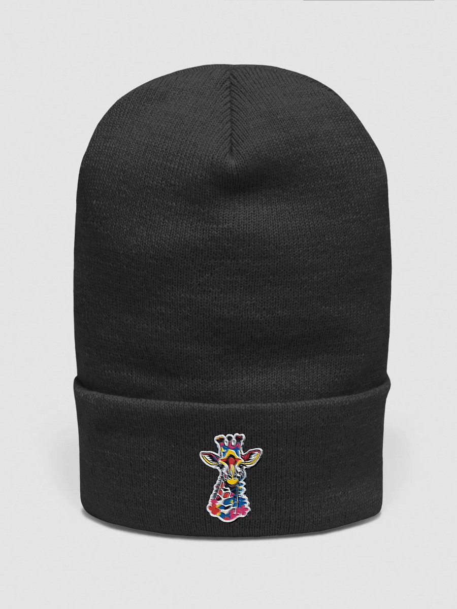 Furiously Vibrant Giraffe Embroidered Beanie product image (1)