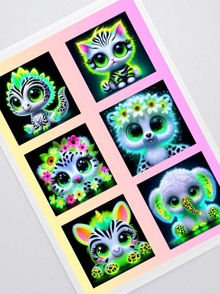 Cute Animal Sticker Sheet of 6 product image (1)