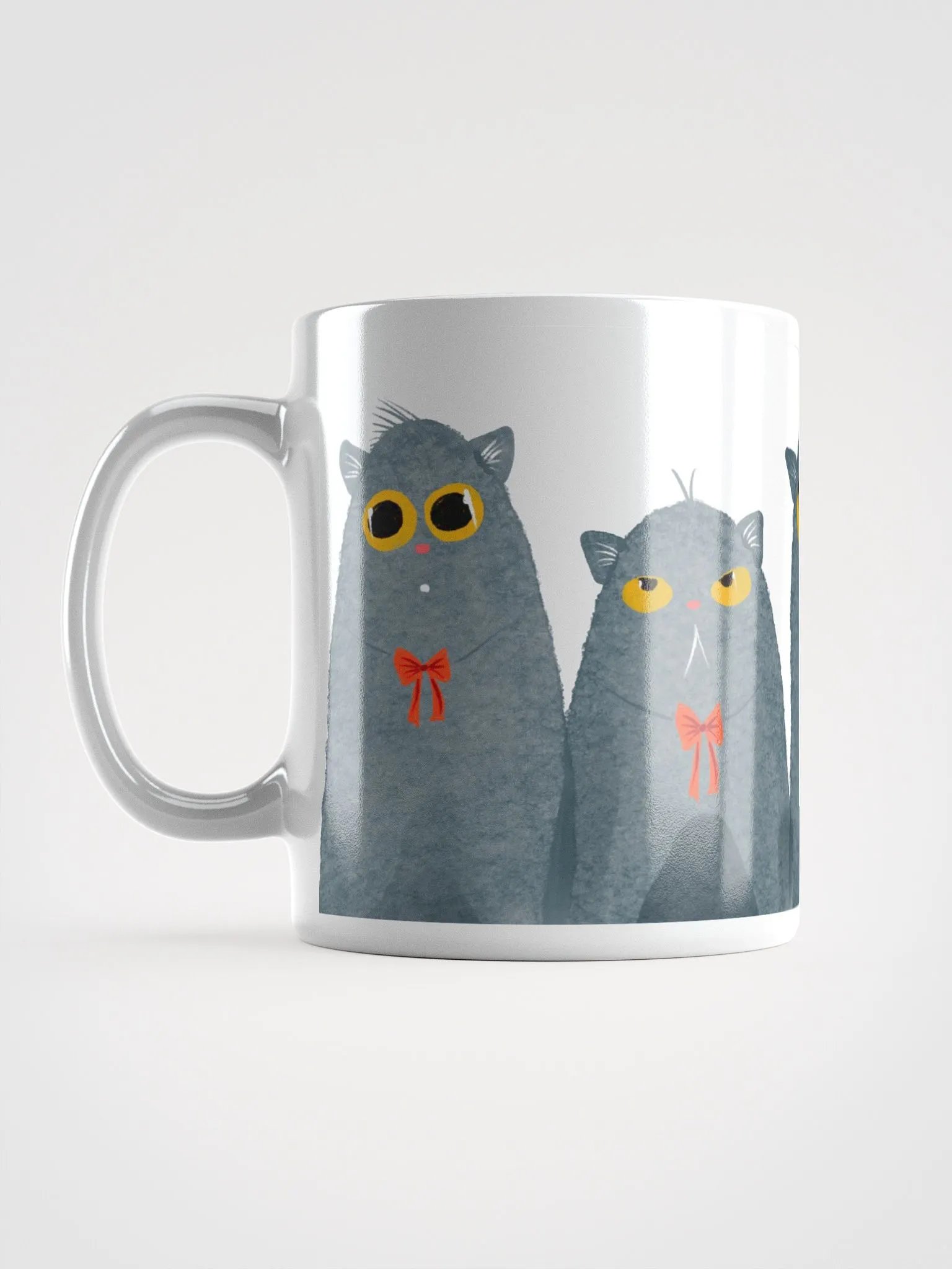 Hand Drawn Cats in Red Bow Ties Mug product image (6)