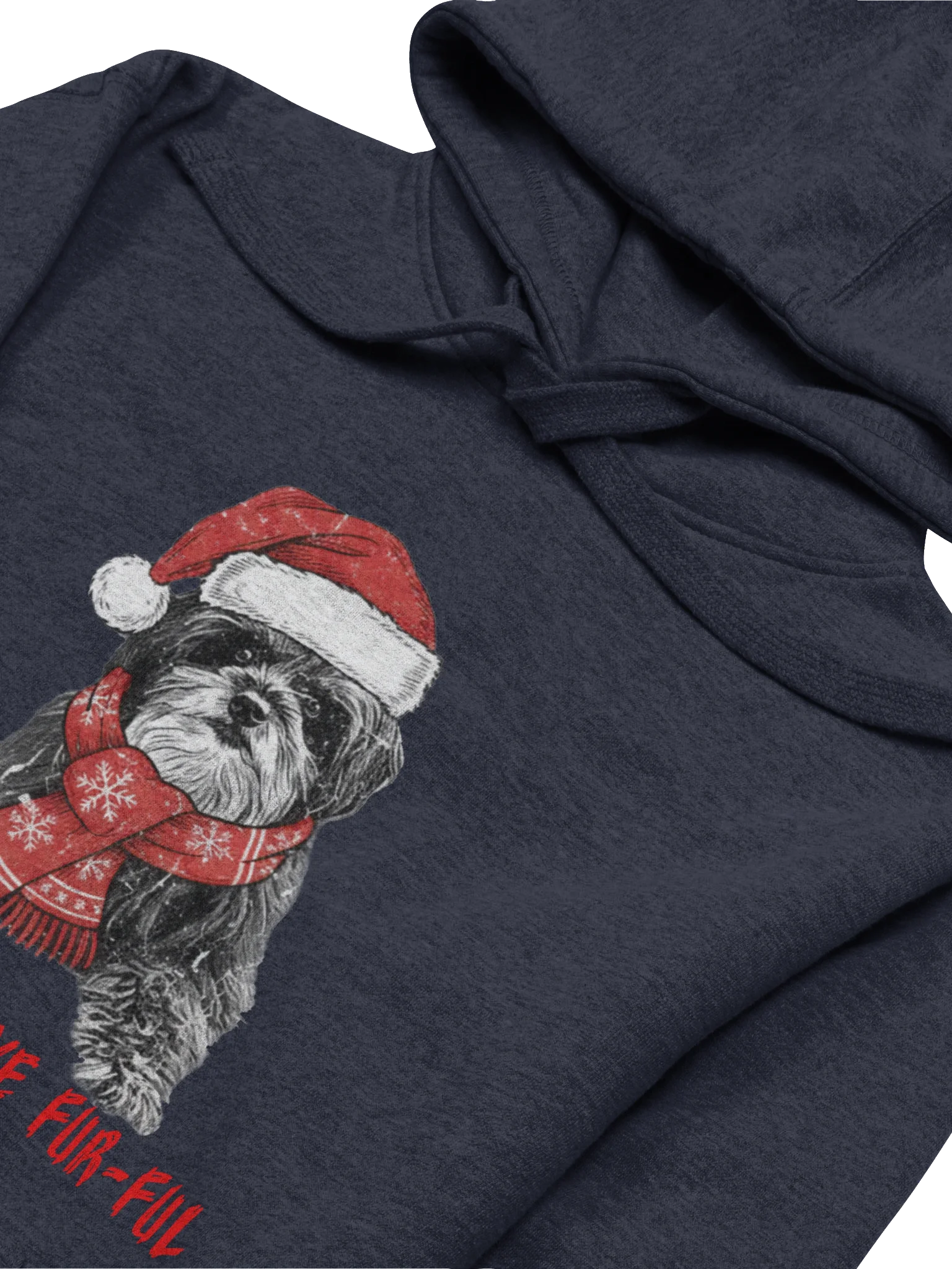 Oh Come All Ye Fur-ful Hoodie with Red Text product image (26)