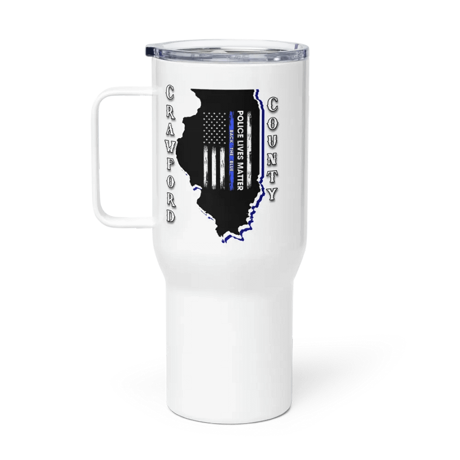 Back the Blue Crawford County, Illinois - Travel Mug w/ Handle product image (1)