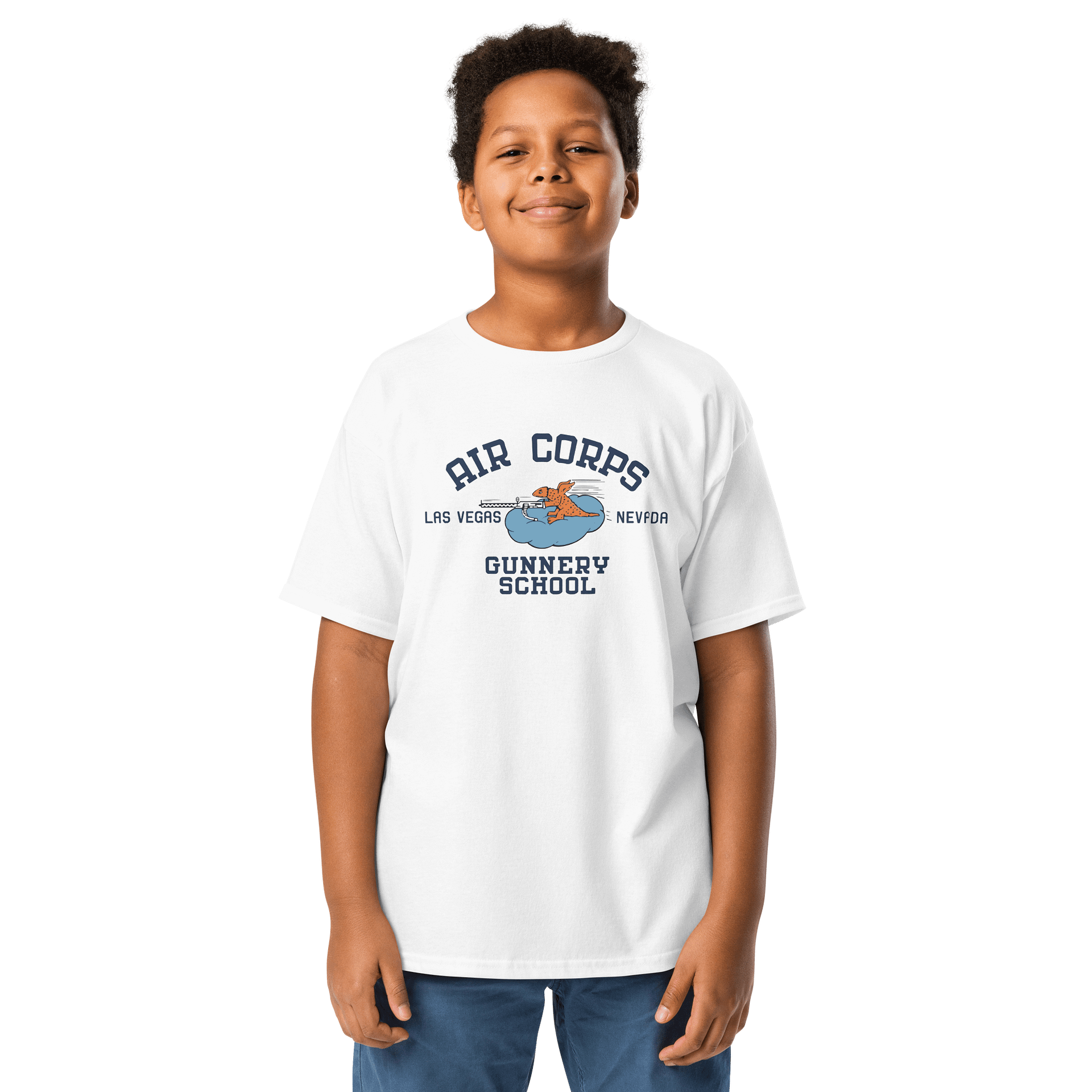 Retro YOUTH Las Vegas AIR CORPS Gunnery School PT Shirt *Life Magazine Cover* Army Air Force Navy Nellis Creech product image (26)