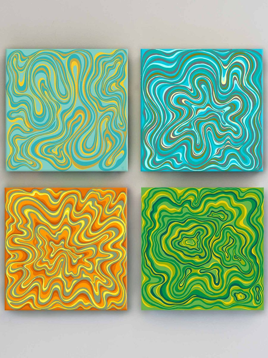 Radiant Swirls Canvas Art - Stone No. 4 product image (113)
