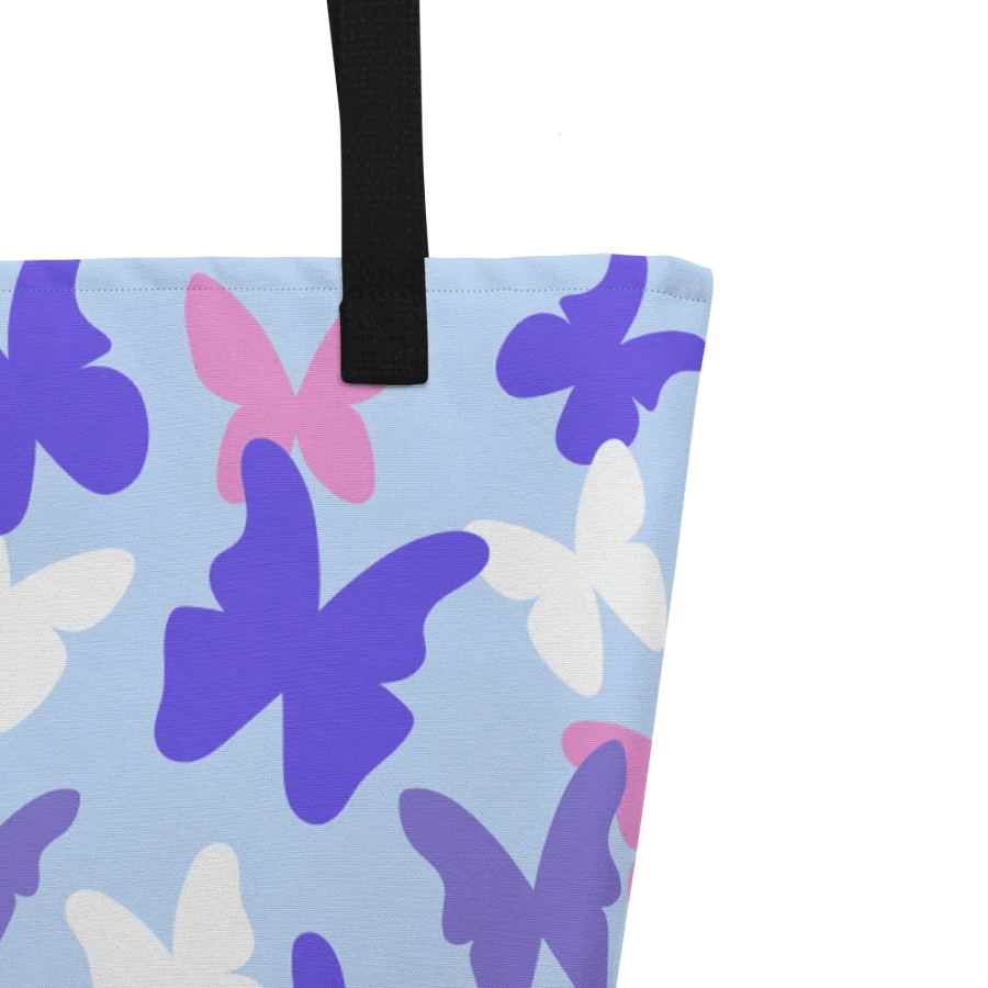 All-Over Print Large Tote Bag w/ Pocket - Butterflies product image (9)