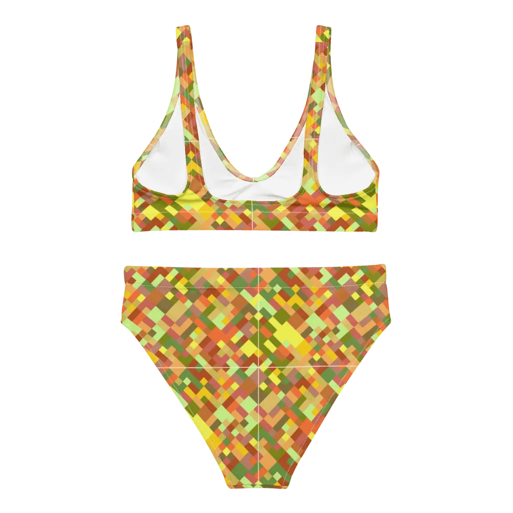 Colorful Mosaic Pattern Design High Waisted Bikini - v2 product image (5)