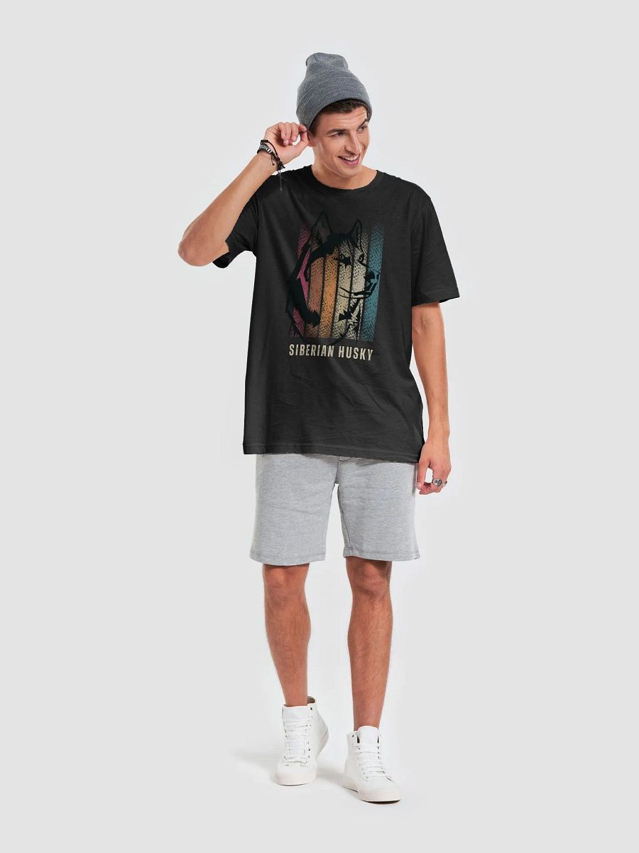 Siberian Husky Gradation Color Regular Fit T-shirt product image (5)