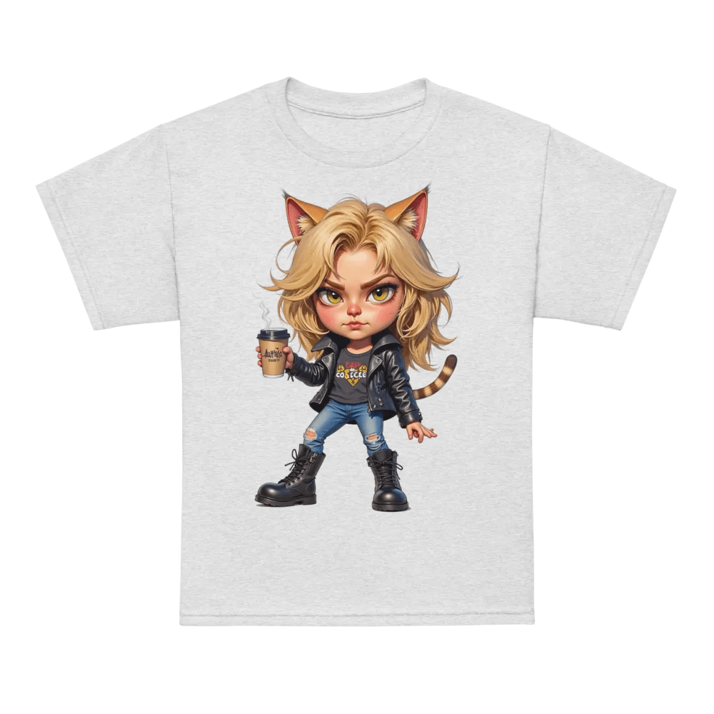 Confident Cat Coffee Break Youth Tee product image (72)